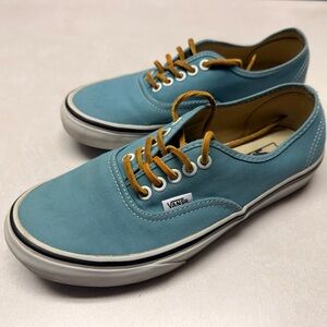 Teal Vans with leather laces 6.5M/8W